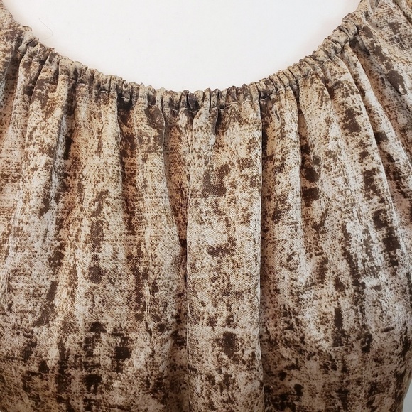 MICHAEL Michael Kors Babydoll Dress Short Sleeve Tan Animal Print - Picture 3 of 9